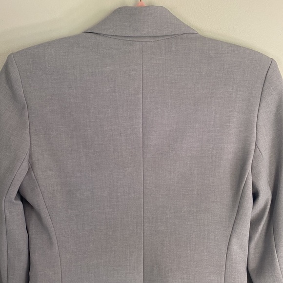 Express Notch Collar One Button Blazer - Light Grey - 2 - Picture 10 of 13